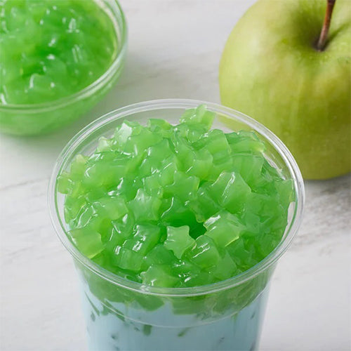 Coconut Jelly in Green Apple Syrup