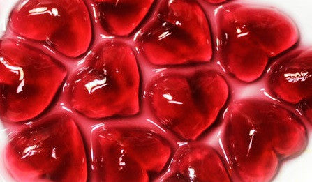 Strawberry Heart Jelly in Strawberry Syrup